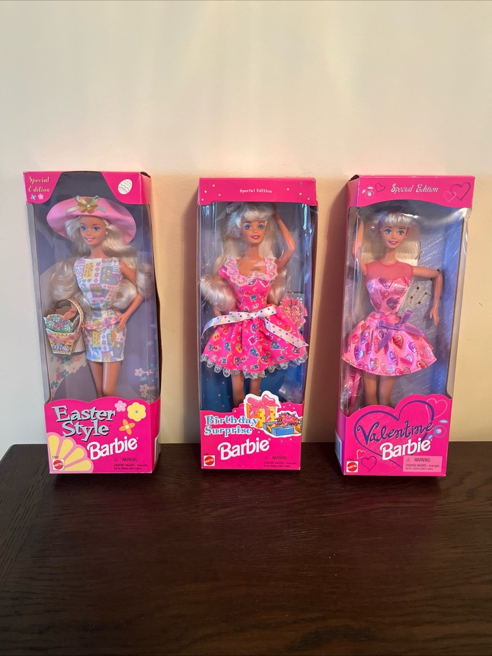Vtg 97 NIB (3) Barbie Birthday Surprise, Valentine & Easter- $25 EACH see desc